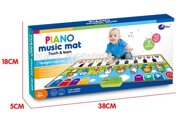Музыкальный коврик пианино для малышей (звук) 30*80 см 757-01B