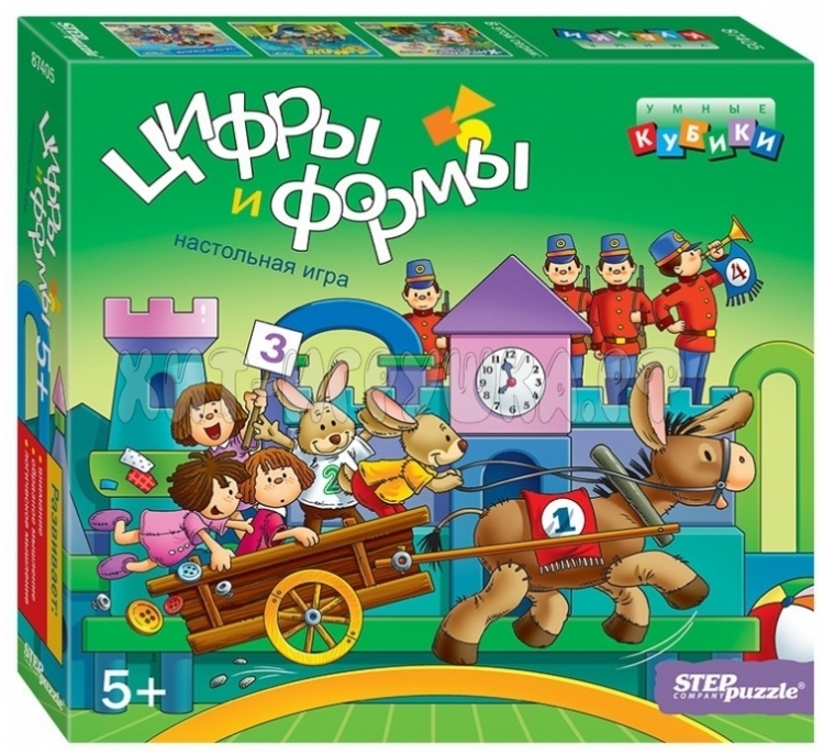 Развивающая игра "Цифры и формы" (Умные кубики) 5+ 87405