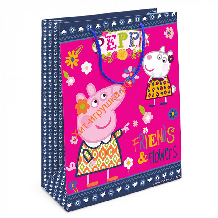 Пакет подарочный "Пеппа и Сьюзи" 25*9*35 см 31021