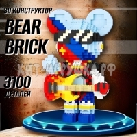 Конструктор 3D из миниблоков BEARBRICK Мишка Rockstar 3100 дет. 88042