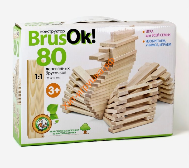 Конструктор деревянный BrusOк! 80 дет. 02946