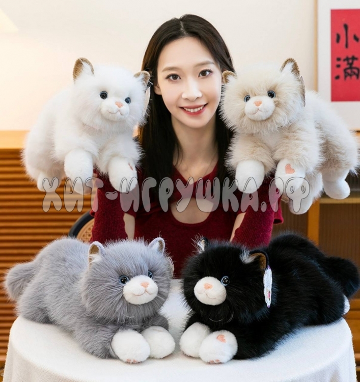 Мягкая игрушка Котик ОДНОТОН 40 см (муз) (ВЫБОР ЦВЕТА) CAT40