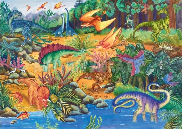 Напольный пазл-мозаика "Динозавры" (большие) 70101