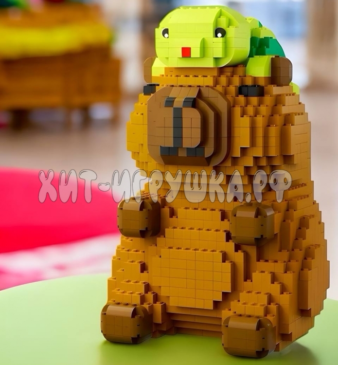 Конструктор 3D из миниблоков КАПИБАРА С ЧЕРЕПАШКОЙ 3533 дет. 89114