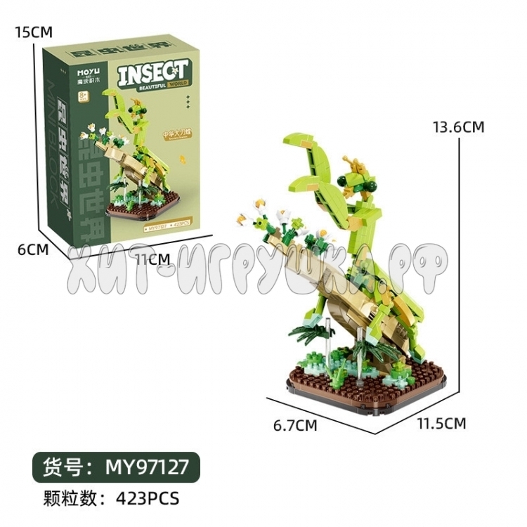 Конструктор 3D из миниблоков Богомол 423 дет. MY97127