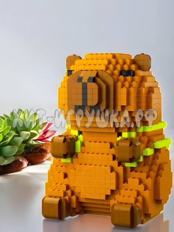 Конструктор 3D из миниблоков КАПИБАРА С РЮКЗАКОМ 3278 дет. 89115