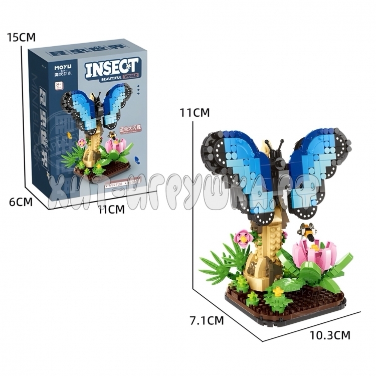 Конструктор 3D из миниблоков Бабочка 466 дет. MY97128