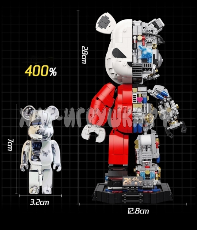 Конструктор Медведь BearBrick Kaws 1471 дет. 188001