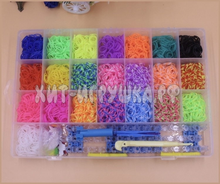 Большой набор для плетения браслетов 5500 резинок YJ001/JY038