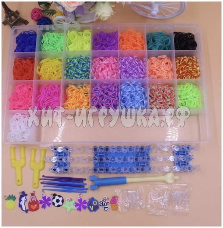 Большой набор для плетения браслетов 5500 резинок YJ001/JY038