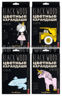 Карандаши цветные пластик 18 цв. BlackWoodColor в ассортименте Bruno Visconti 30-0098