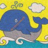 Набор для творчества. Песочная фреска "Синий кит" (рамка из картона) 02606