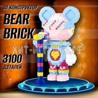 Конструктор 3D из миниблоков BEARBRICK Мишка  Pop-певец 3100 дет. 88041