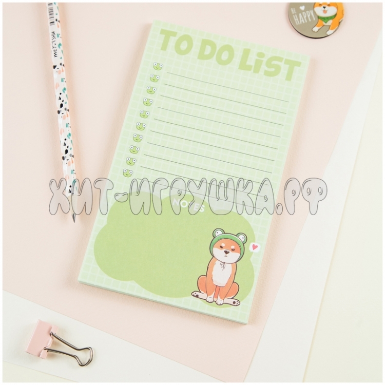 Блок для записей (To Do list)  на склейке 10 *17 см, 50 л. "Cute dog" MESHU MS_46569