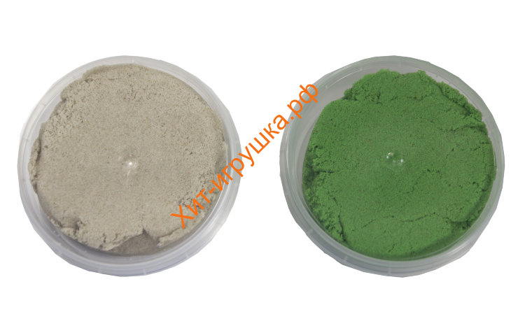 Космический песок МИКС песочный, зеленый + формочка (2 по 150 г) KP015SG