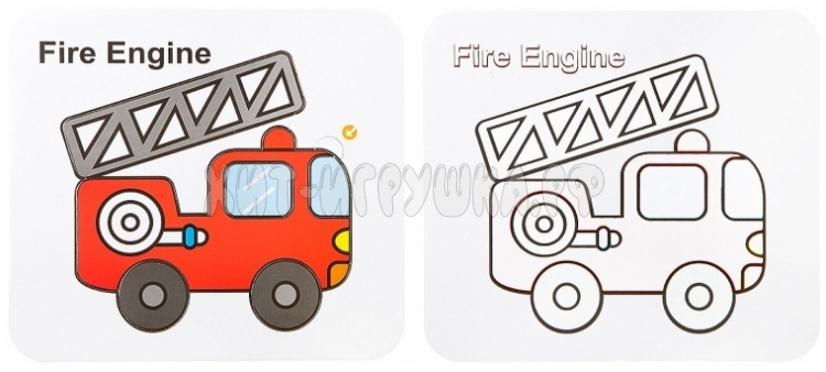 Водная раскраска-пазл Пожарная машина многоразовая ВВ2348