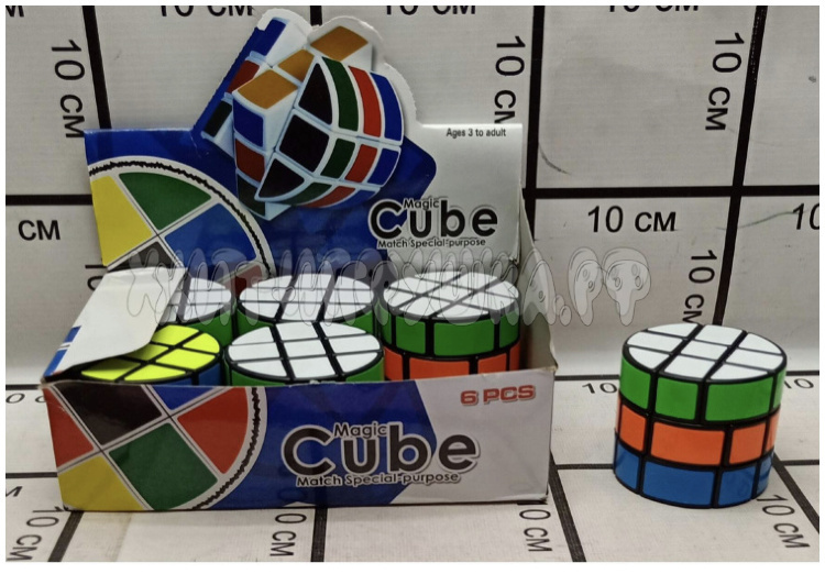 Кубик Рубика цилиндр 6 шт в блоке 2188-262